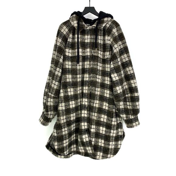 HALLE BERRY x Sweaty Betty Rhea Overshirt Plaid Jacket Green Black Cream 14 (XL) - Picture 1 of 13
